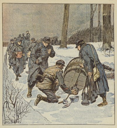 Denizciler varil kutularını romla dolduruyor by after Louis Charles Bombled
