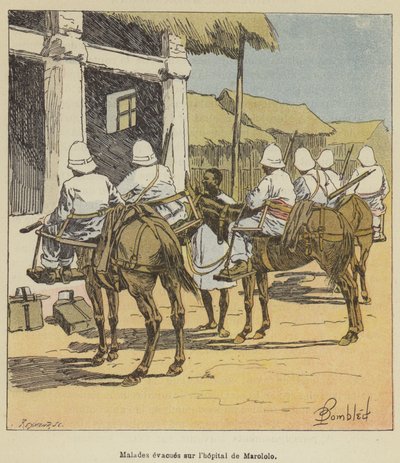Marololo hastanesine tahliye edilen hastalar by after Louis Charles Bombled