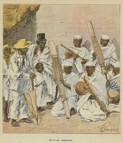 Madagaskarlı müzisyenler by after Louis Charles Bombled