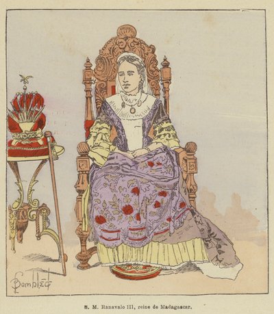 SM Ranavalo III, Madagaskar kraliçesi by after Louis Charles Bombled