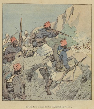 Combes sütununun askerleri isyancıları şaşırttı by after Louis Charles Bombled