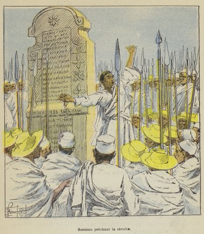 Büyücüler isyanı vaaz ediyor by after Louis Charles Bombled