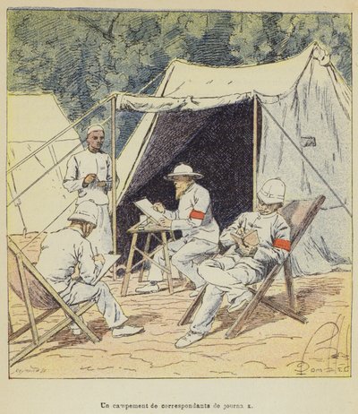 Gazete muhabirleri kampı by after Louis Charles Bombled