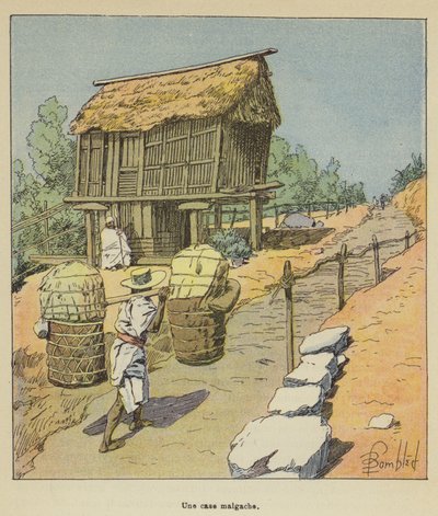 Bir Madagaskar kulübesi by after Louis Charles Bombled