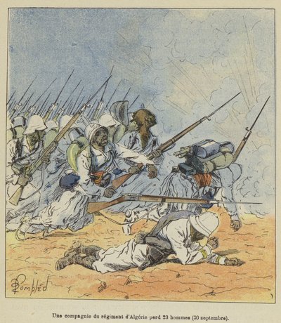 Cezayir alayına ait bir bölük, 23 adamını kaybeder, 30 Eylül by after Louis Charles Bombled