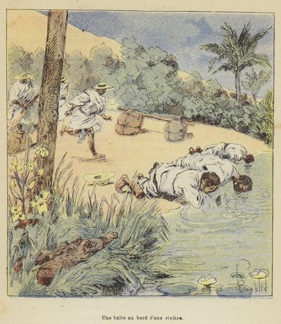 Bir nehir kenarında bir durak by after Louis Charles Bombled