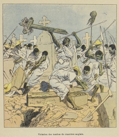İngiliz mezarlığının mezarlarının ihlali by after Louis Charles Bombled