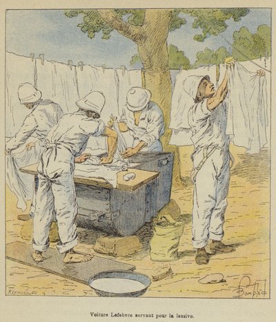 Çamaşır için kullanılan Lefebvre araba by after Louis Charles Bombled