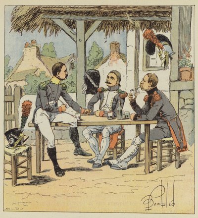 Voltigeur, yaya avcı ve mühendis kazıcı by after Louis Charles Bombled