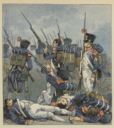 Wagram ona kanlı bir savaş olarak gösterildi. by after Louis Charles Bombled