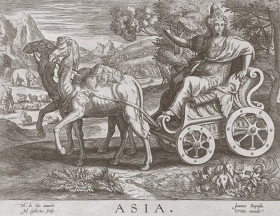 Dört Kıtadan Asya, pub. C1588-89 by after Maarten de Vos