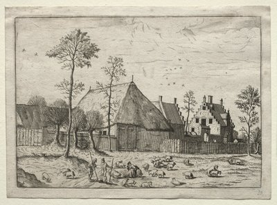Brabant ve Campine Köylerinden Görünüm: Sürülü Çobanlar by after Master of the Small Landscapes