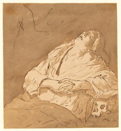 St Mary Magdalen ecstasy içinde by after Michelangelo Merisi da Caravaggio
