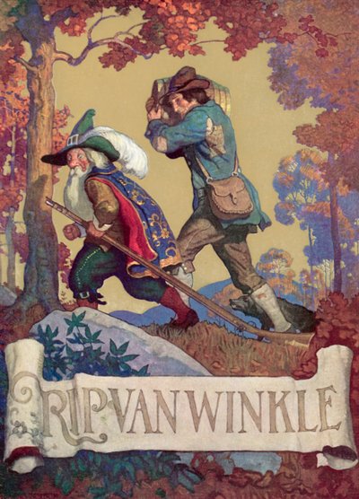 Rip Van Winkle için kapak illüstrasyonu by after Newell Convers Wyeth