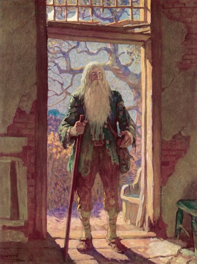Rip Van Winkle için İllüstrasyon by after Newell Convers Wyeth