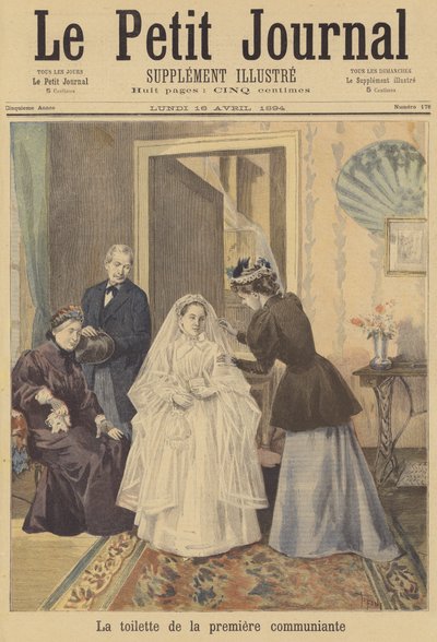 İlk Komünyon için hazırlanan bir kız by after Oswaldo Tofani