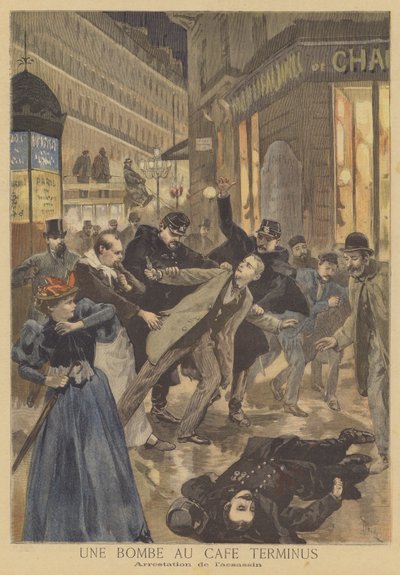 Cafe Terminus bombacısının tutuklanması by after Oswaldo Tofani