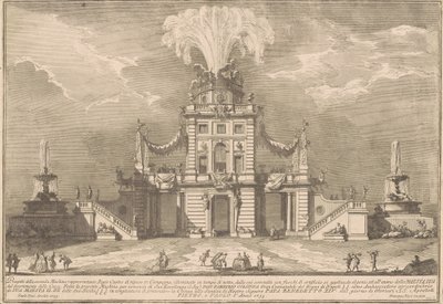 1755 Chinea için Seconda Macchina: Bir Kraliyet Av Köşkü by after Paolo Posi Giuseppe Vasi