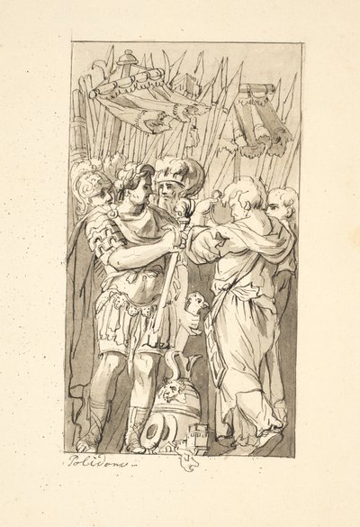 Roma tarihinden bir sahne by after Polidoro da Caravaggio