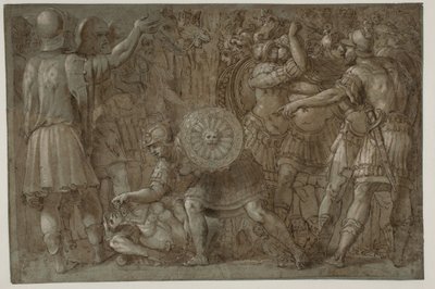 Roma tarihinden bir sahne by after Polidoro da Caravaggio