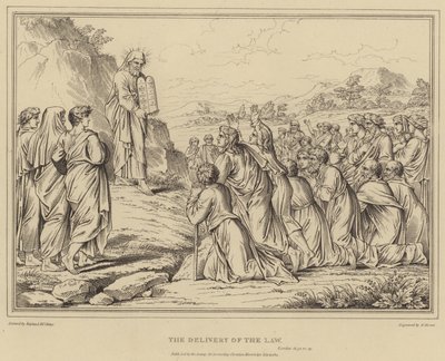 Kanunun Teslimi, Çıkış by after Raphael
