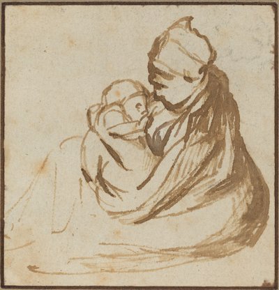 Anne ve Çocuk by after Rembrandt van Rijn