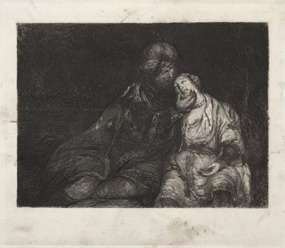 iki figür by after Rembrandt van Rijn