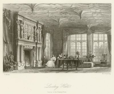 Loseley Salonu, Çizim Odasının İçi by after Thomas Allom