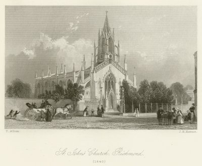 Aziz John Kilisesi, Richmond, 1840 by after Thomas Allom