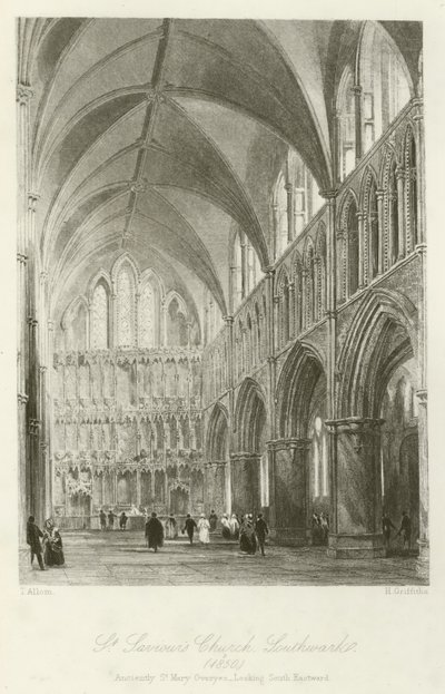 St Saviors Kilisesi, Southwark, 1850, eski zamanlarda St Mary Overyes, Güney Doğu