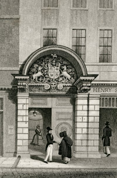Berber Cerrahlar Salonu, Monkwell Caddesi, 1830 by Thomas Hosmer after Shepherd