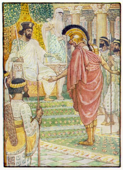 Kralın önünde sessiz kaldı by after Walter Crane