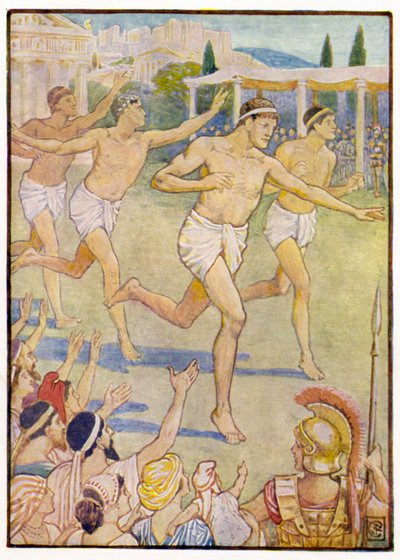 İlk zamanlarda basit bir ayak yarışı tek olaydı. by after Walter Crane