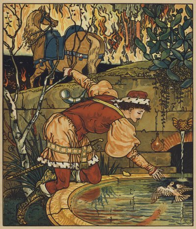 Aydınlık Ormandaki Prens Cheri by after Walter Crane