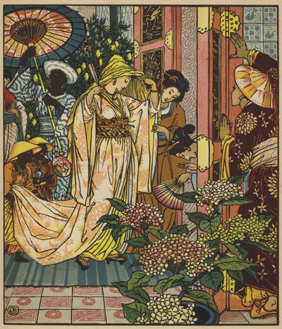 Prenses hamama gidiyor by after Walter Crane