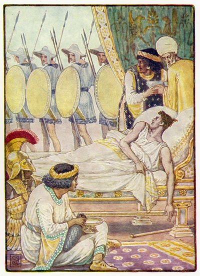 Onlar geçerken bir çabayla onlara baktı. by after Walter Crane