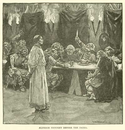 Alphege Danimarkalıların önüne getirildi by after William Henry Margetson