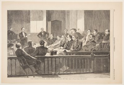 Avukatı Dinleyen Jüri Üyeleri, Yüksek Mahkeme, New City Hall, New York by Winslow Homer