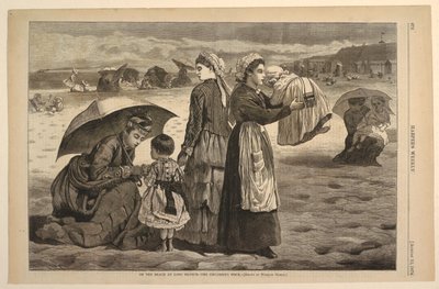 Long Branch Sahilinde – Çocuk Saati by Winslow Homer