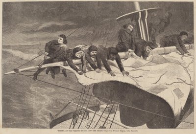 Denizde Kış - Kıyıdan Yelken Açmak by Winslow Homer