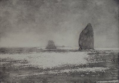 Trinity, 2017, kağıt üzerinde aquatint ve el boyaması by angus hampel