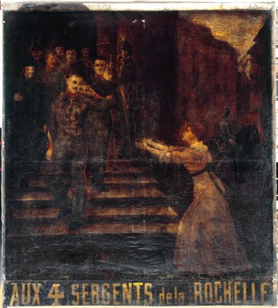 Fransızca: Aux quatre sergents de La Rochelle (II). Hancının tabelası. 3, Beaumarchais Bulvarı, 11. Bölge, Paris by anonymous 