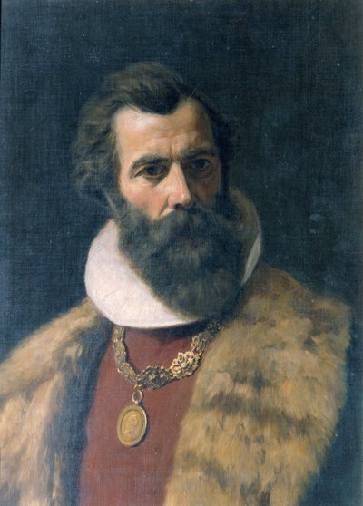 Kürk yakalı ve zincirli sakallı adam by anonymus