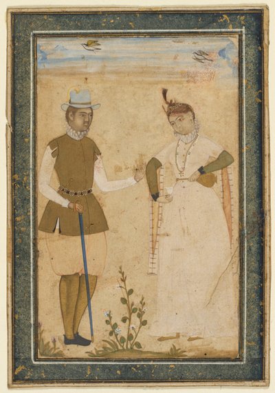 Avrupalı Çift by attributed to Ali Riza, the "Bodleian Painter"