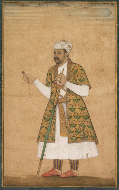 Bir Saraylı, Muhtemelen Khan Alam, Elinde Spinel ve Deccan Kılıcı by attributed to Govardhan