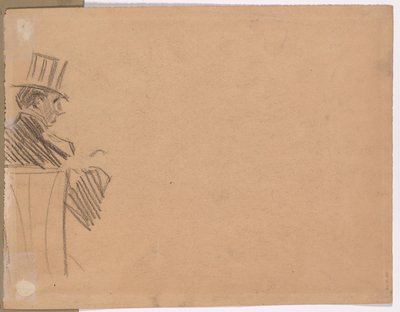 Uzun Şapkalı Adamın Sağ Profili (verso) by attributed to Jean Louis Forain