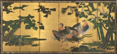 Phoenix'ler ve Paulownia by attributed to Tosa Mitsuyoshi