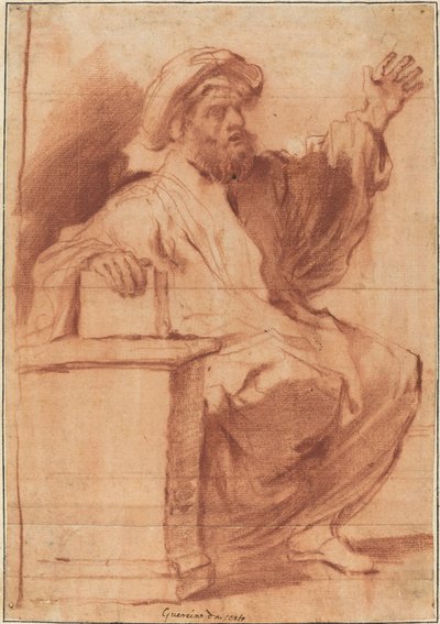Oturan Peygamber by called Guercino Follower of Giovanni Francesco Barbieri