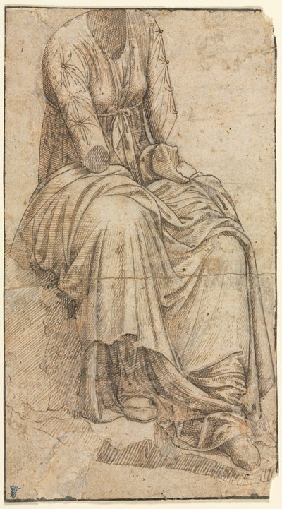 Oturan Bir Kadının Roma Heykeli Kopyası by circle of Domenico Ghirlandaio