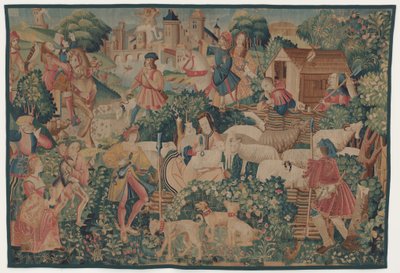 Çoban kırkma ile av ve pastoral sahneler by design probably French 16th Century, Paris; woven in southern Netherlands or Paris in an undetermine workshop